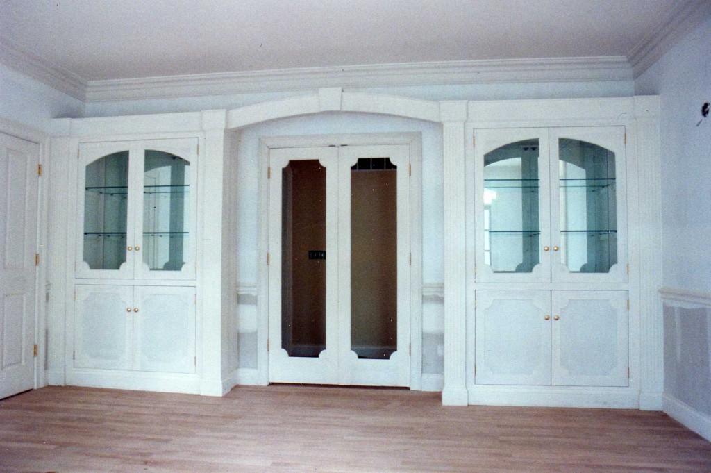 Entryway with display cases 